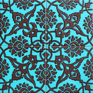 Cami Karoları 20X20 AC-83-Turkuaz-Siyah